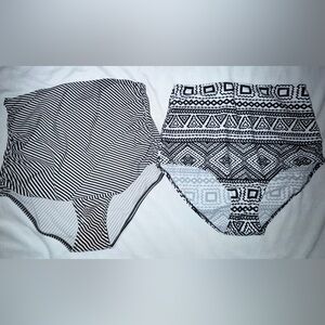 Black & White Patterned Bikini Bottoms